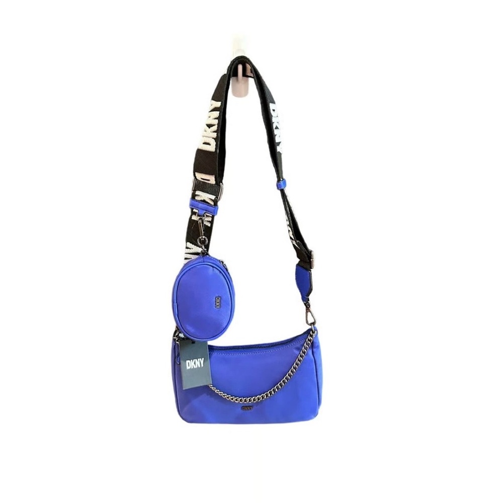 DKNY BLUE INDEGO CAIRO MD Pouchette Crossbody Bag w/Smaller Bag/Pouch NWT
